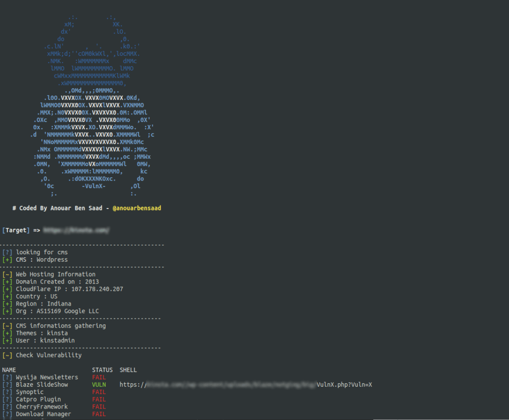 Vulnx - Tool To Detect Vulnerabilities in Multiple Types of CMS and Automatic Exploit