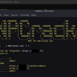 wpcracker - wordpress pentest tool to perform user enumeration and brute force the login panel