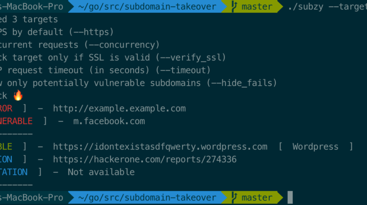 Subzy - Subdomain Takeover Vulnerability Scan Tool